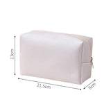 Solid Color Cosmetic Bags for Women Travel Portable Makeup Storage Bag Zipper Toiletry Pouch