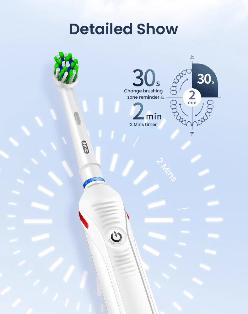 Cepillo de dientes eléctrico Oral B Pro4000 3D Action Clean, 4 modos, sensor de presión visible, dientes más blancos, recargable para adultos.
