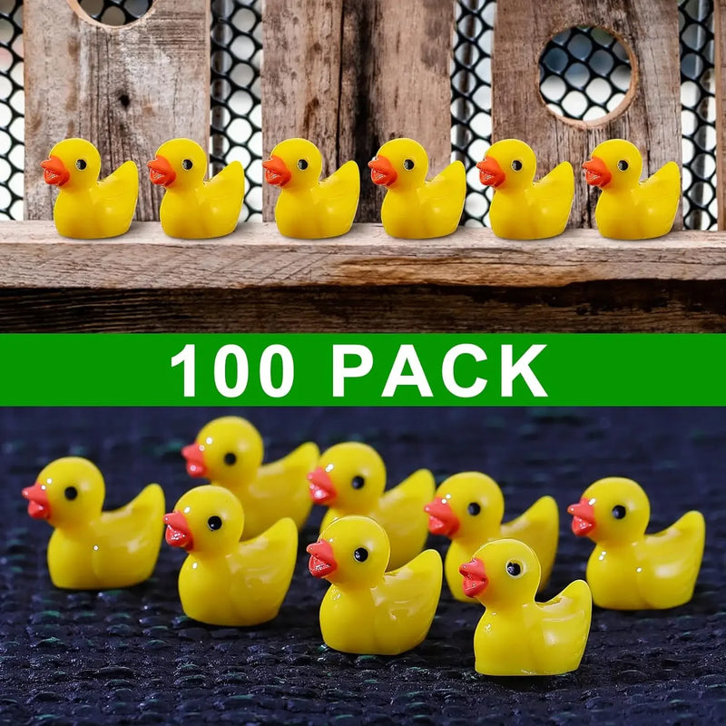 100/200Pc/set Mini Resin Ducks Tiny Duck Miniature Figures Bulk Little Duck Charms for Party, DIY Micro Landscape Decorations