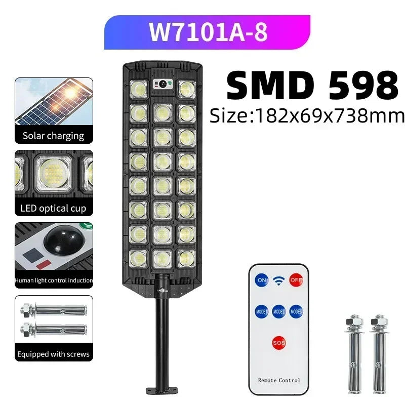 713COB Outdoor Powerful Solar Lights Lighting House Country Garden Wall Lamp Motion Sensor Waterproof 598 LED Solar Street Light