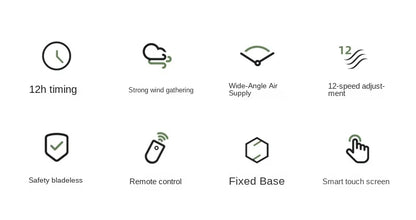 Household Bladeless Fan Wind Air Conditioner Cooling Fan Vertical Shaking Head Electric Fans Standing Fan with Remote Control