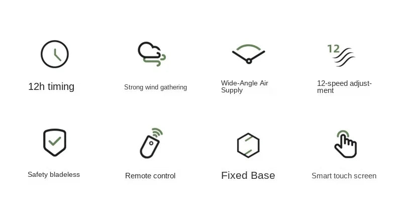 Household Bladeless Fan Wind Air Conditioner Cooling Fan Vertical Shaking Head Electric Fans Standing Fan with Remote Control