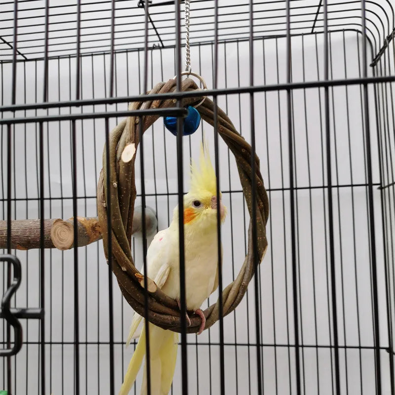Solid Wood Parrot Stand Training Bird Stand Parrot Toys Desktop Training Stand Pole Interactive Playground Small Pet supplies