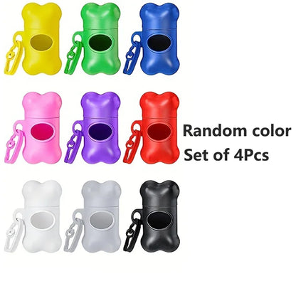 1200pcs Random Color Cartoon Paw Graphic Dog Poop Bags Pet Poop Bags Leak-Proof Dog Waste Bags For Pet Supplies