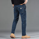 Fashion Print Six-Pocket Jeans Small Straight Cut Style Men's Casual Comfortable Fit Clothing