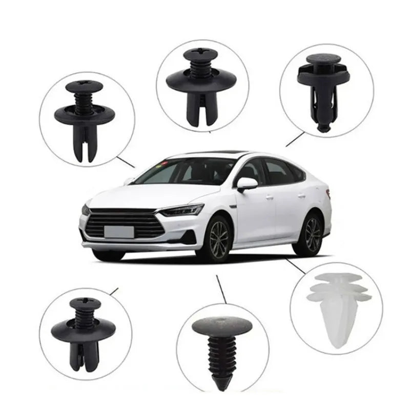 Kit de 100 clips de sujeción para coche, remaches para guardabarros, pasadores de retención para carrocería, remaches para parachoques, paneles de puerta, clips de retención para coche.