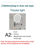 Wall Folding Makeup HD Mirror Double Side Fill Light Magnifying USB Charging Led Tricolor Dimming Bathroom Cosmetic Mirrors