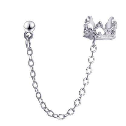 Silver Color Leaves Clip Earrings for Women Men Creative Simple C Ear Cuff Non-Piercing Ear Ear Clip Set Trend Jewelry Gift