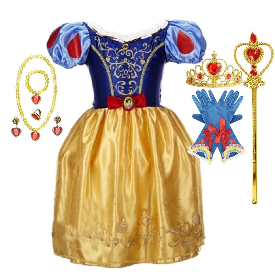 Vestido de Princesa para Festa à Fantasia – Novo Modelo 2025 – Ideal para Natal, Aniversário e Carnaval (Estilos Rapunzel e Bela)