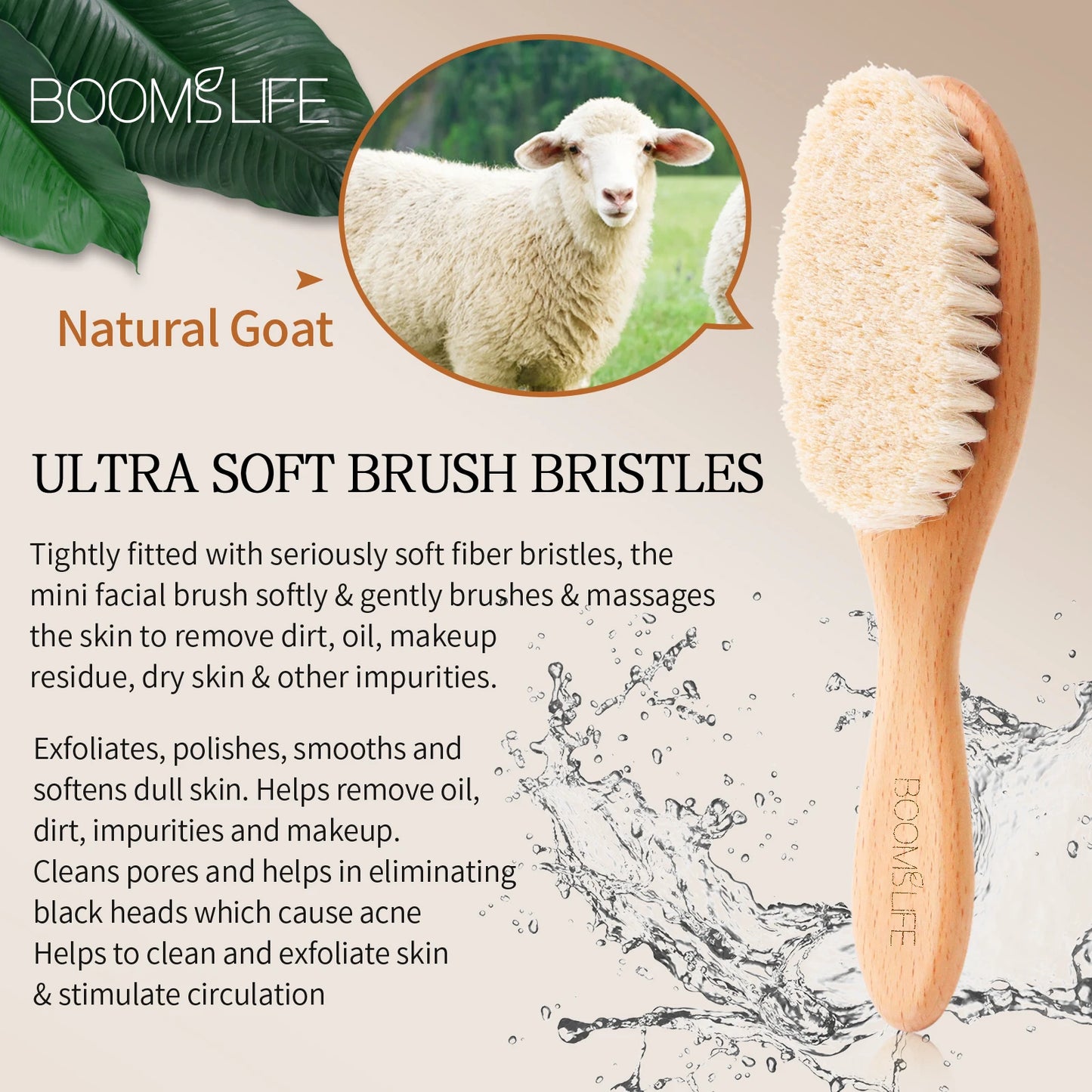 Face Cleansing Brush  Face Cleansing Brush  For Deep Pore Cleansing Face Professional Fiber Exfoliating  Wood Handle Brush