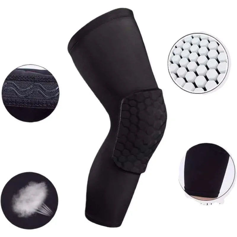 1PC Honeycomb Basketball Knee Pads Sport Volleyball Football Safety Training Knee Support Protector Brace Compression Leg Sleeve