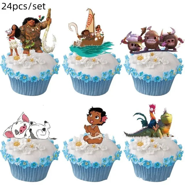 Talheres descartáveis de Tema Moana para Crianças, Copo e Prato, Suprimentos de Decoração para Meninas, Festa de Casamento, Aniversário, Novo