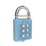 6 Digit Button Combination Password Lock Portable Travel Anti-theft Luggage Backpack Zipper Lock Dormitory Cabinet Padlock