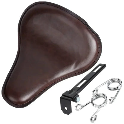 Motorcycle Universal Brown PU Solo Driver Seat Springs Bracket Mount Kit For Harley Honda Yamaha Suzuki Indian Triumph BMW ATV