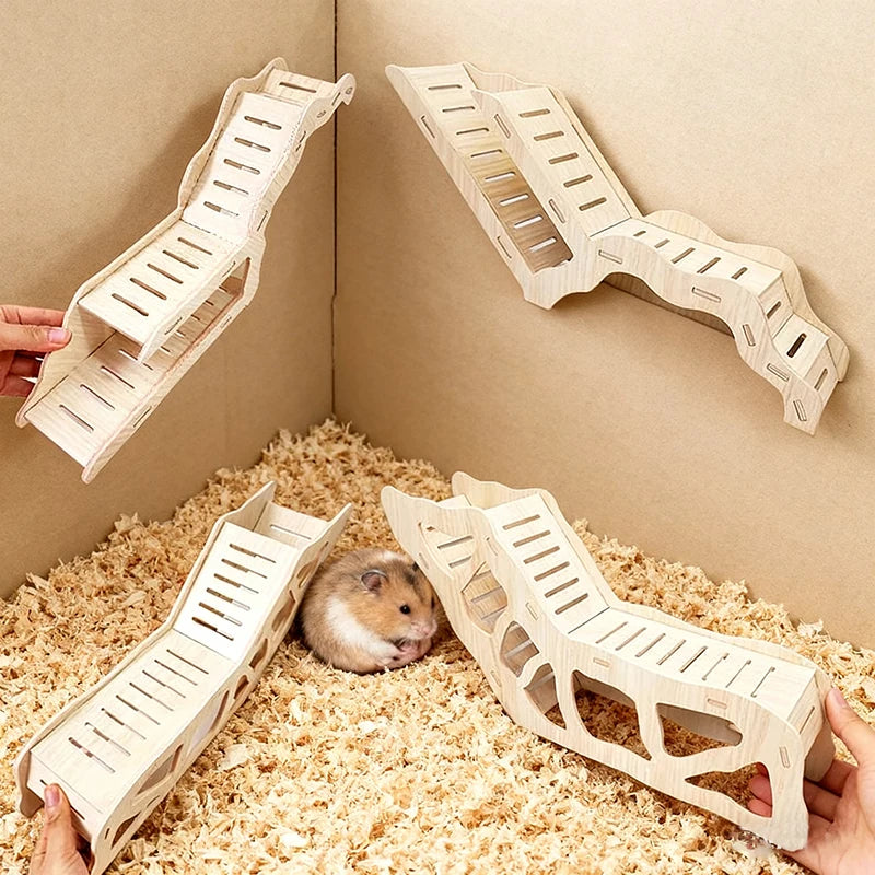 Hamster Wooden Hideout Cave Toy for Dwarf Hamsters Golden Bears Hideaway House with Peekaboo Design Small Animal Cage Accessories