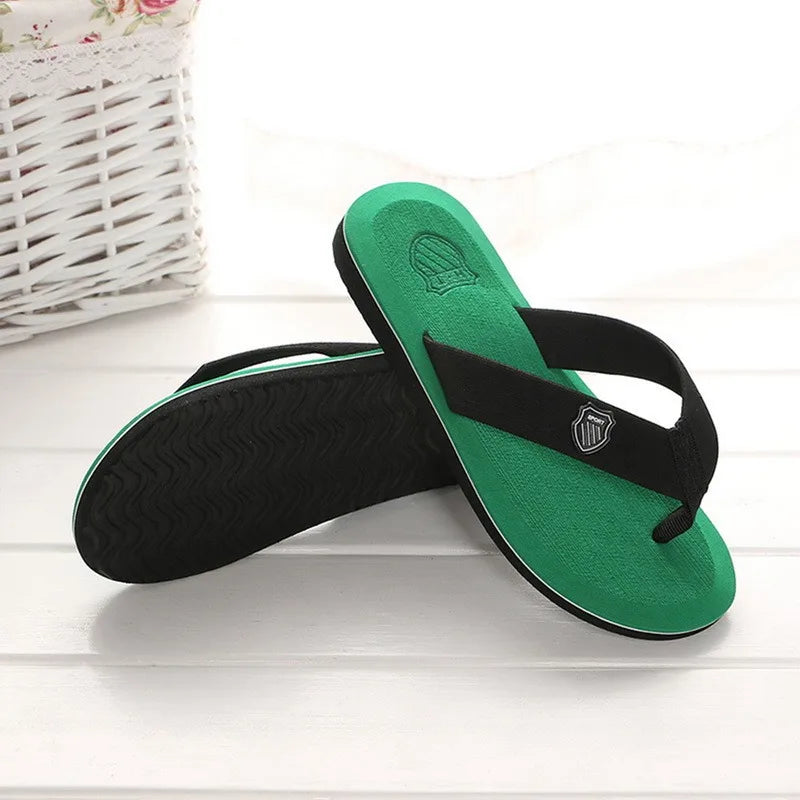 Men's Casual Flip Flops Fashion Beach Shoes Men Summer Non-Slip Flat Slides Mens Slippers Indoor House Shoes Man Male Slipper