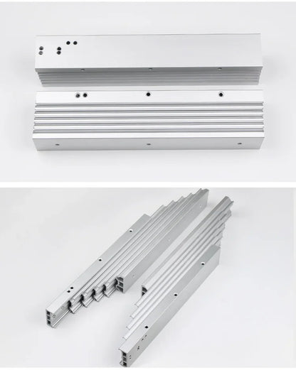 Correderas plegables para mesa de comedor, gabinetes, rieles deslizantes de aluminio, cocina, telescópicos, planos, de empuje, accesorios ocultos para mesa