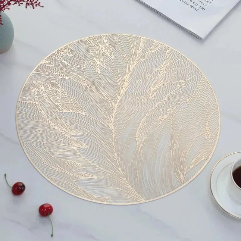 Placemats Set of 1/4Pc Light Luxury Placemat Table Mat Wide Application PVC Table Decor Round Protector Mat Heat Resistant Pad