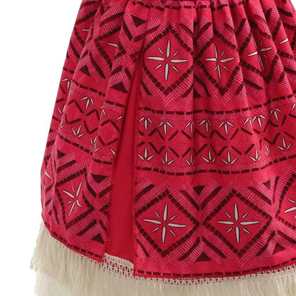 Disney Moana 2 Vaiana Costume Girls Princess Dress Children Purim Lace Clothes Kids Cartoon Cosplay Outfits Birthday Party Frock