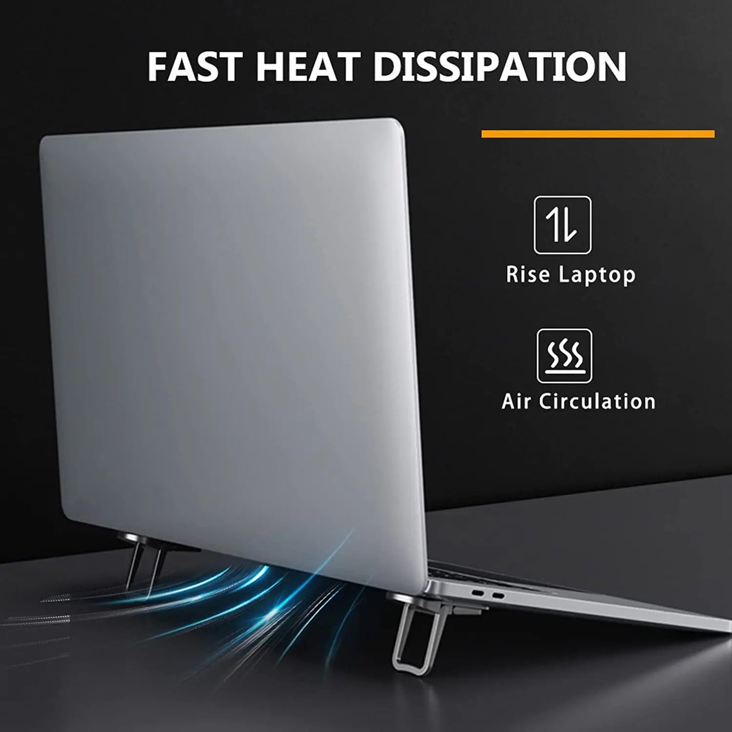 Aluminium Self-Adhesive Laptops Stand Invisible Computer Keyboards Stand Bracket for Desk Foldable Notebook Feet for MacBook Pro