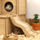 Wooden Wave Staircase Hamster Toy Pet Supplies - Eco-Friendly Fun for Small Animals
