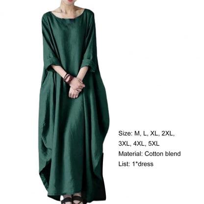 2023 Summer autumn Big Size Dresses Women 4xl 5xl Loose long vintage Dress Boho Shirt Dress Maxi Robe fashion Female