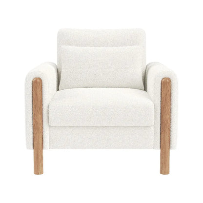 Modern armchair with thick cushions and a soft seat, suitable for reclining in the living room, office, or bedroom.