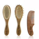 Personalized Wooden Baby Brush Custom Name Baby Wool Comb New Born Hair Brush Infant Head Massager Bath Brush Comb for Kids