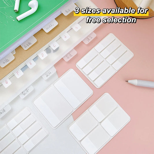 40/80/160 páginas, pegatinas de índice blancas puras esmeriladas, etiquetas adhesivas transparentes, notas adhesivas para manualidades, material escolar de oficina