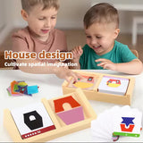 1set- House Logic Game Montessori Toys Creative Geometric Shape Spatial Imagination Intellectual Thinking Puzzle Games Kids Toy