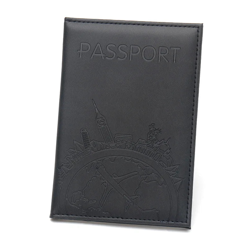 Global Flight Printed Passport Holder Leather Passport Covers Lightweight Airplane Passport Case Id Holder Plane Ticket Holder