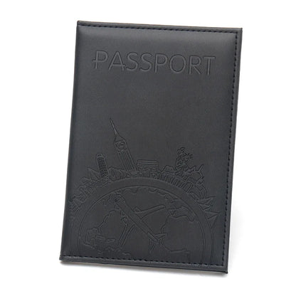 Global Flight Printed Passport Holder Leather Passport Covers Lightweight Airplane Passport Case Id Holder Plane Ticket Holder