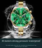 OLEVS Watch Men Top Brand Luxury Gold Quartz Military Watches Waterproof Date Luminous Stainless Steel Chronograph Clock Reloj