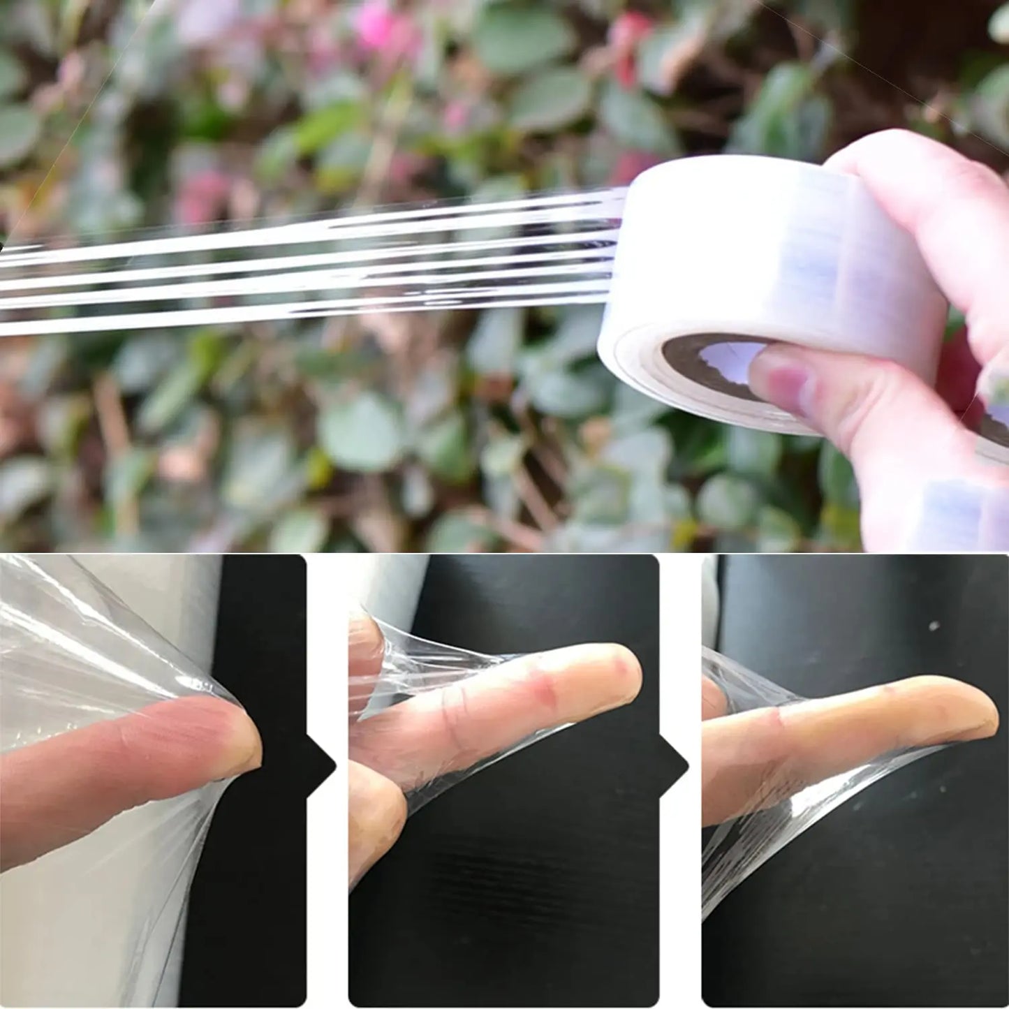 Cinta de injerto flexible de polietileno autoadhesiva, rollo de cinta para injertar árboles y plantas, estirable, 3/4 cm de ancho, 1 unidad.