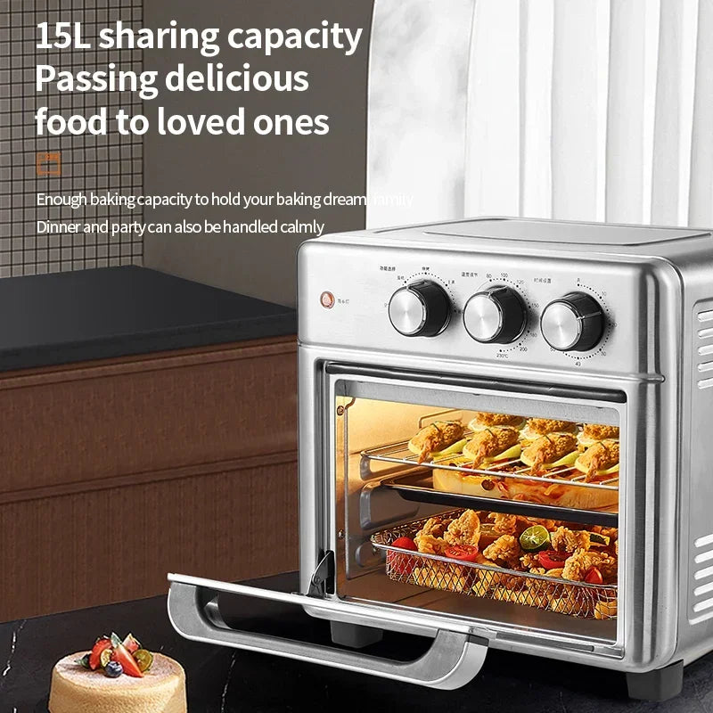 Smart Air Fryer Oven, 26L/13L Large Capacity Electric Air Fryer, Visible Window, Household Kitchen Deep Fryer without Oil, EU 220V