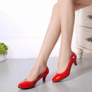 Shoes Ladies Pumps Medium Heel Nude Sexy High Heels Weeding Shoes Women Office Work White Pumps Party Shoes