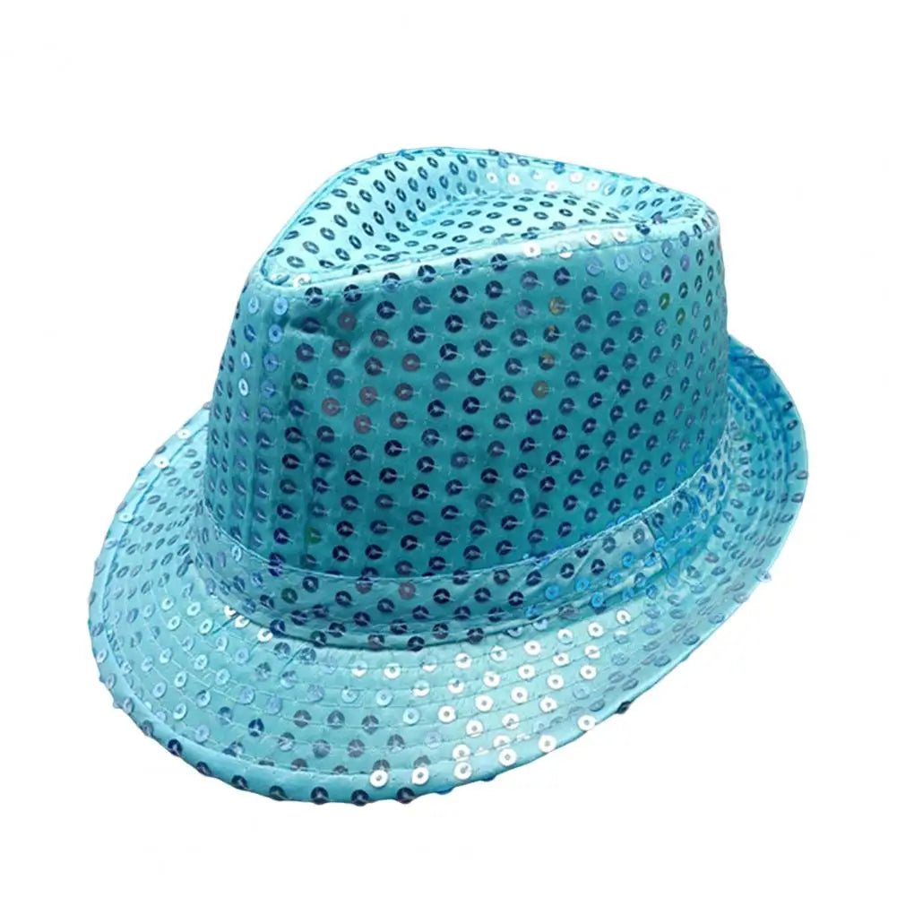 Stylish Unisex Hemming Sun Carnival Hat Unisex Stage Performance Sequins Hat