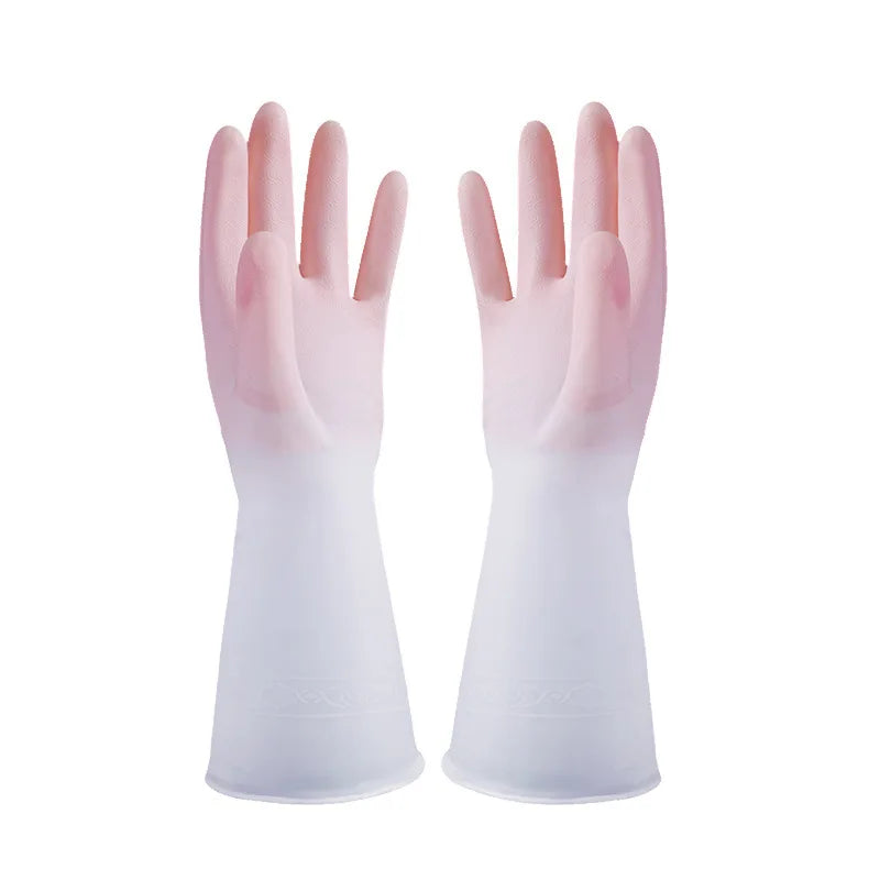 Guantes para lavar platos, resistentes al agua, de goma, finos, de látex, para mujer, #2723