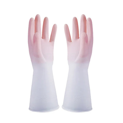 Guantes para lavar platos, resistentes al agua, de goma, finos, de látex, para mujer, #2723
