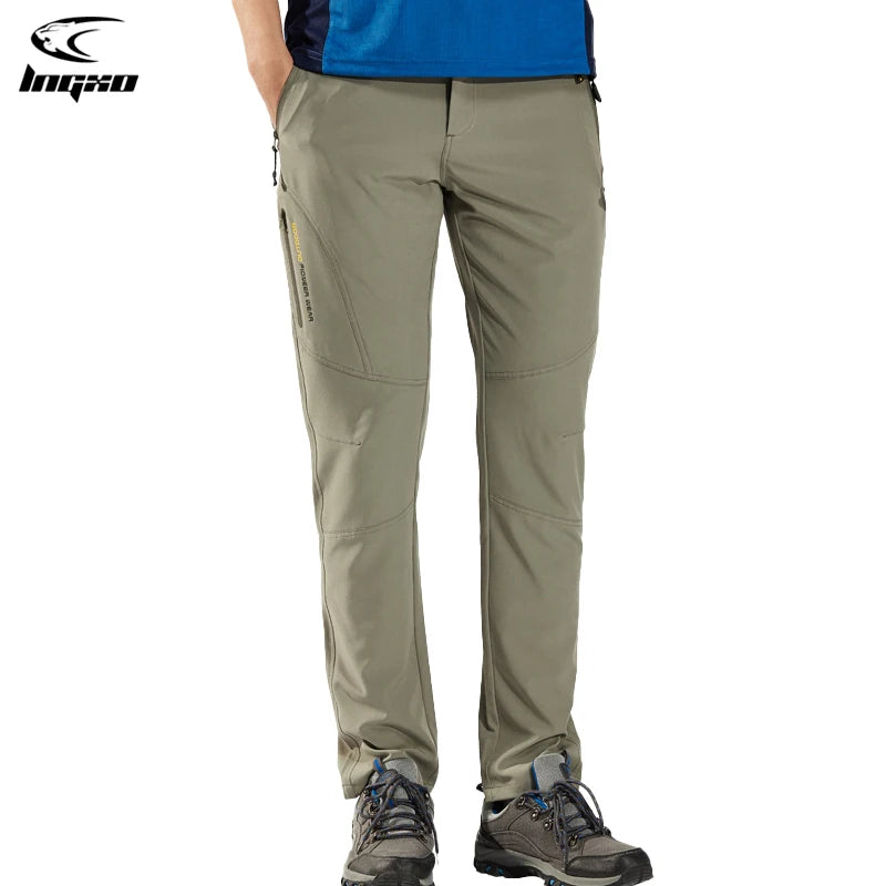 LNGXO Hiking Pants Men Quick Dry Trekking Camping Climbing Running Outdoor Rain Pants Stretch Breathable Elasticity Trousers Men