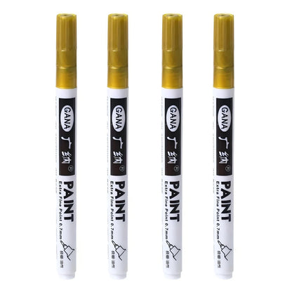 Fine tip permanent Paint Marker Pen DIY Paint Metallic Pen Permanent Gold SILVER Marker Touch Up,School Model Painting