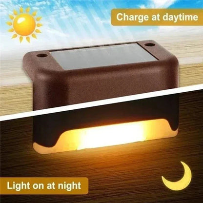 1-12 Pack Solar Deck Lights Outdoor Step Lights Waterproof Led Solar Lamp for Railing Stairs Step Fence Yard Patio and Pathway