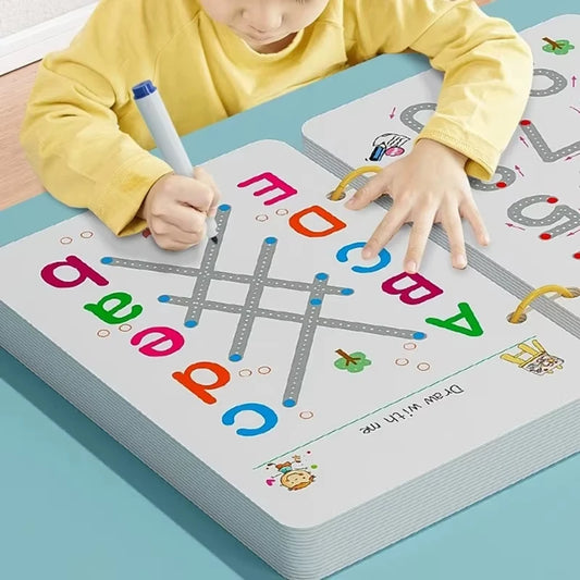 Cuaderno de trabajo de trazado Montessori Books, 48 ​​páginas, entrenamiento de control del lápiz, cuaderno de ejercicios para la primera infancia, cuaderno de caligrafía reutilizable