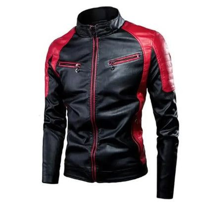 2022 Fashionable Casual Men's Leather Jacket Splice Motorcycle Amazon Vintage Cross-Border Spring Autumn Thin Style Wear