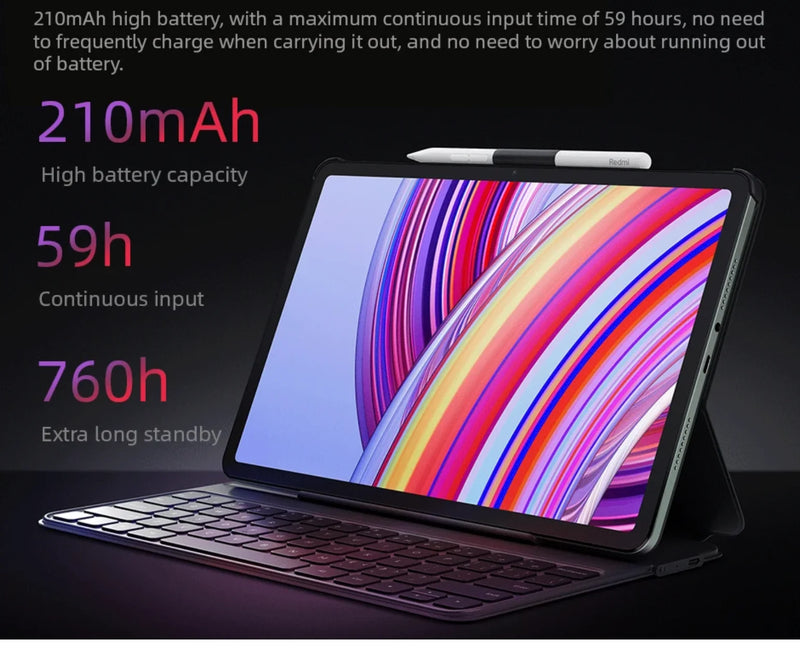 Original Redmi Pad Pro Keyboard Case For Redmi Pad Pro 12.1" Bluetooth 64-key 760H Ultra Long Standby Time Protective Cases