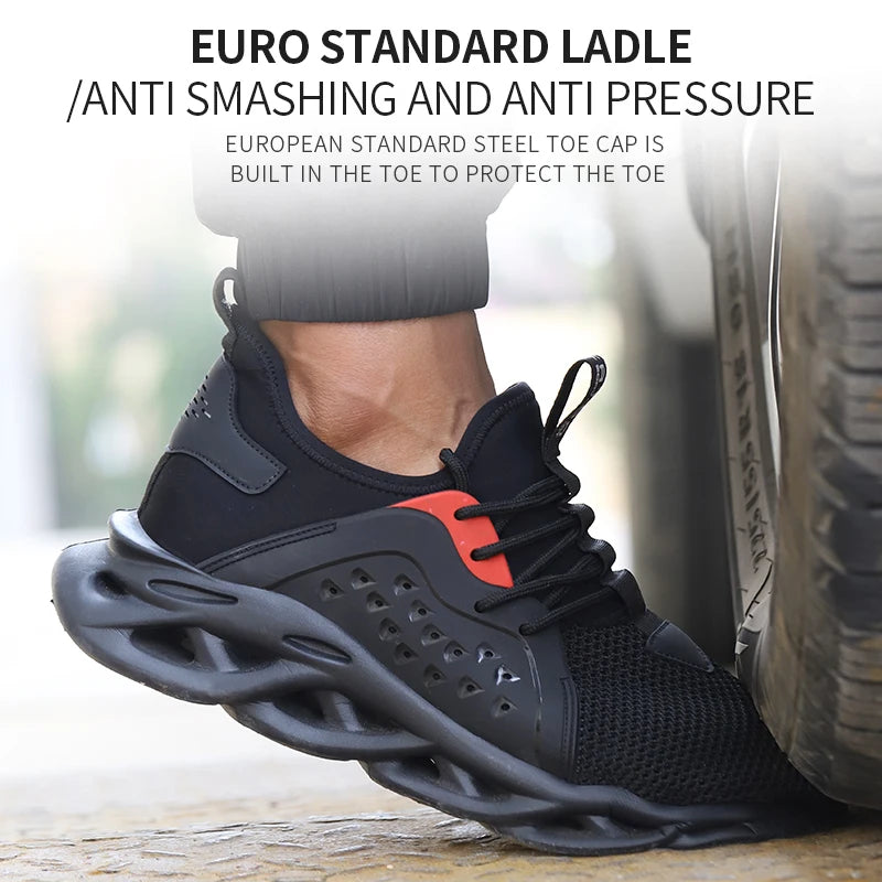 Men's Safety Footwear: Indestructible Steel Toe Protective Boots - Anti-Smash, Anti-Puncture, Work Safety, Anti-Slip Shoes