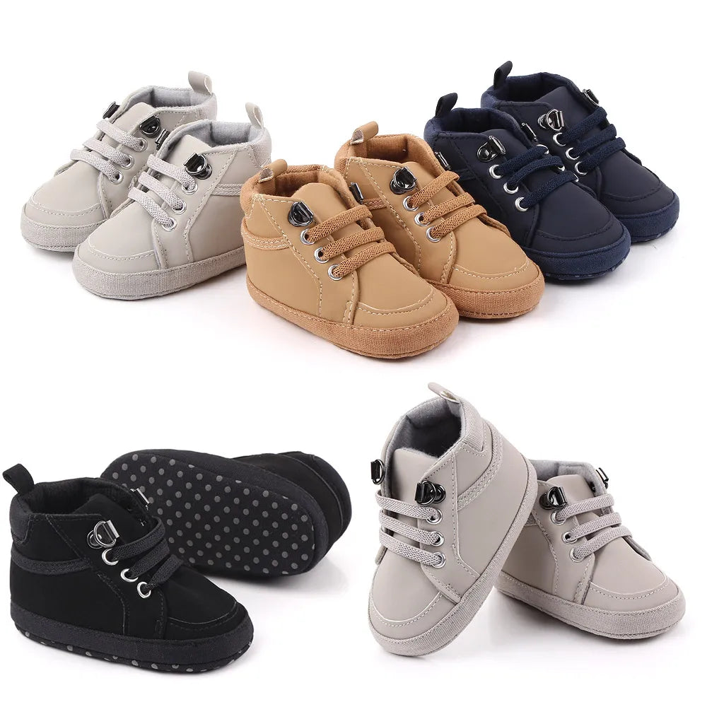 Zapatos casuales para bebés, botines con cierre de velcro para niños pequeños de 0 a 1 año, para caminar al aire libre
