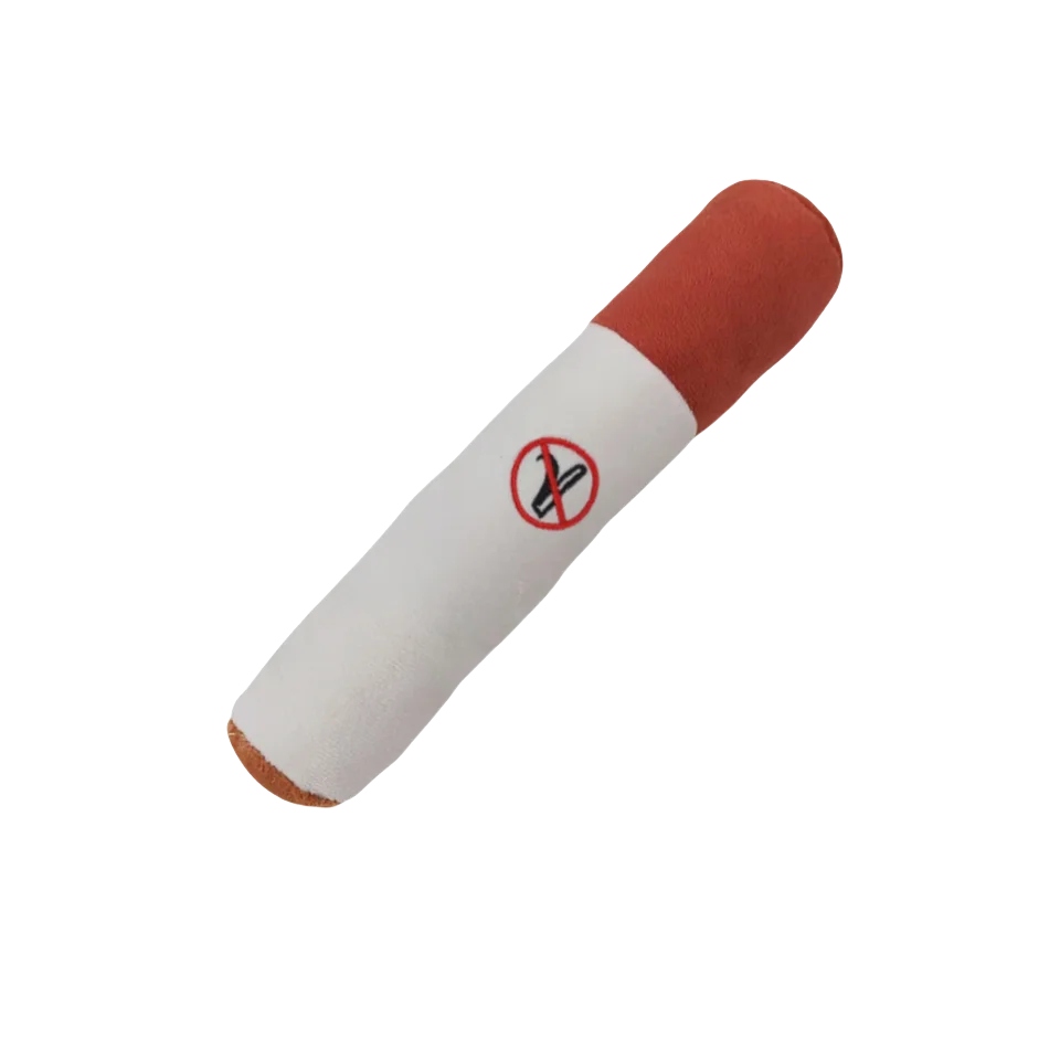 Juguete de peluche con sonido de cigarro para perros, juguete para cachorros con palo verde, juguete para morder con chirrido, relleno crudo, para articulaciones de perro.
