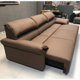 Electric Genuine Leather Sofa Bed Convertible Recliner – Modern Sectional Sleeper Couch with Adjustable Seats and Chaise Lounge