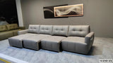 MINGDIBAO Electric Convertible Sofa Bed Italian Genuine Leather Sleeper Couch Multifunction Folding Sofas Beds for Cinema Room